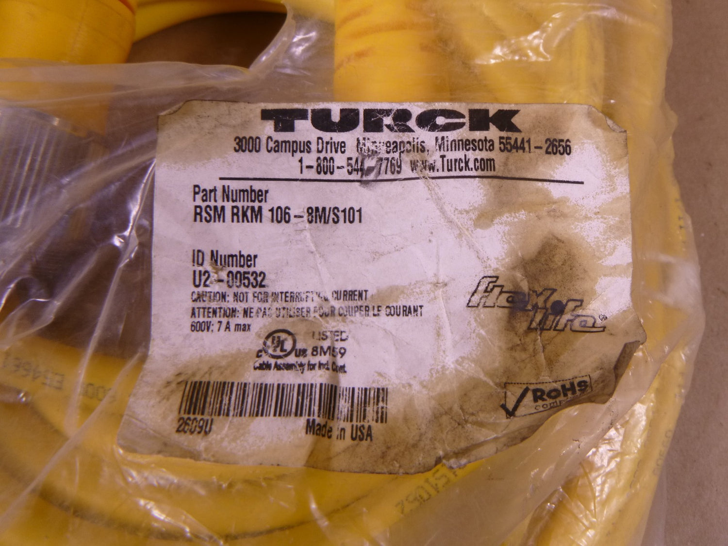 Turck RSM RKM 106-8M/S101 Actuator Sensor Cable 10-Pin Flex Life , U2-00532 | Electrical MRO Replacement Parts &amp; Components and Commercial Electrical Supplies Company