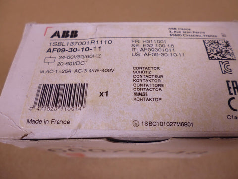 ABB AF09-30-10-11,  24-60V50/60HZ 20-60VDC Contactor 1SBL137001R1110