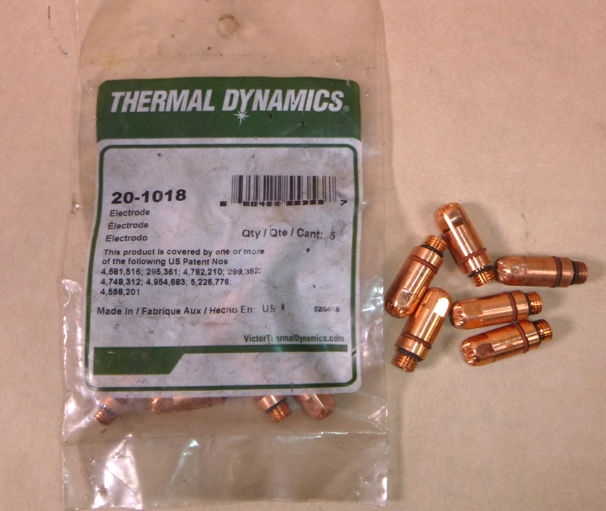 20-1018 Thermal Dynamics Electrode For Maximizer 300 Plasma Torch (11 Pcs) | Industrial MRO Replacement Parts, Manufacturing Machine Parts &amp; Components, Heavy Equipment Parts Supplier