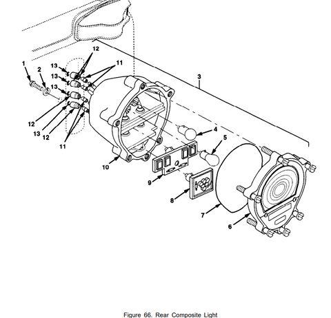 FMTV M1070 14V Blackout Rear Clearance Marker Light 12360850-2 6220-01-387-4250 | Genuine FMTV Replacement Parts, LMTV Parts For Sale and Military Surplus Medium Tactical Vehicle Parts & Components