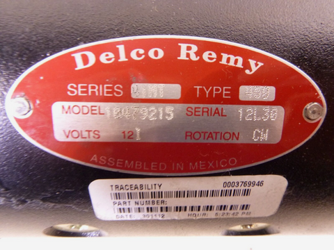 New Genuine OEM Delco Remy 10479215 Starter Motor 41MT, 12V, SAE 1, 12Tooth, CW