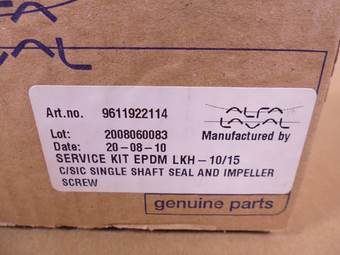 OEM Alfa Laval 9611922114 Single Shaft Seal Impeller Service Kit For LKH-10/15 | Industrial MRO Replacement Parts, Manufacturing Machine Parts & Components, Heavy Equipment Parts Supplier