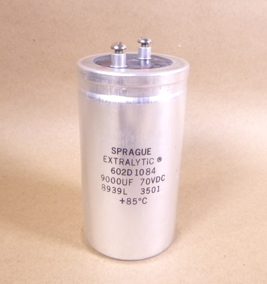 Sprague 70 Vdc Electrolytic Aluminum Capacitor 9000mfd 9000uf, 2-1/2" x 5" Tall | Electrical MRO Replacement Parts &amp; Components and Commercial Electrical Supplies Company