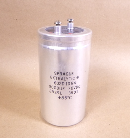 Sprague 70 Vdc Electrolytic Aluminum Capacitor 9000mfd 9000uf, 2-1/2" x 5" Tall | Electrical MRO Replacement Parts &amp; Components and Commercial Electrical Supplies Company