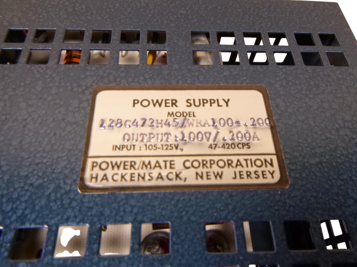 128C472H45 Power/Mate Power Supply WRA100-200 , 6130-00-265-0599