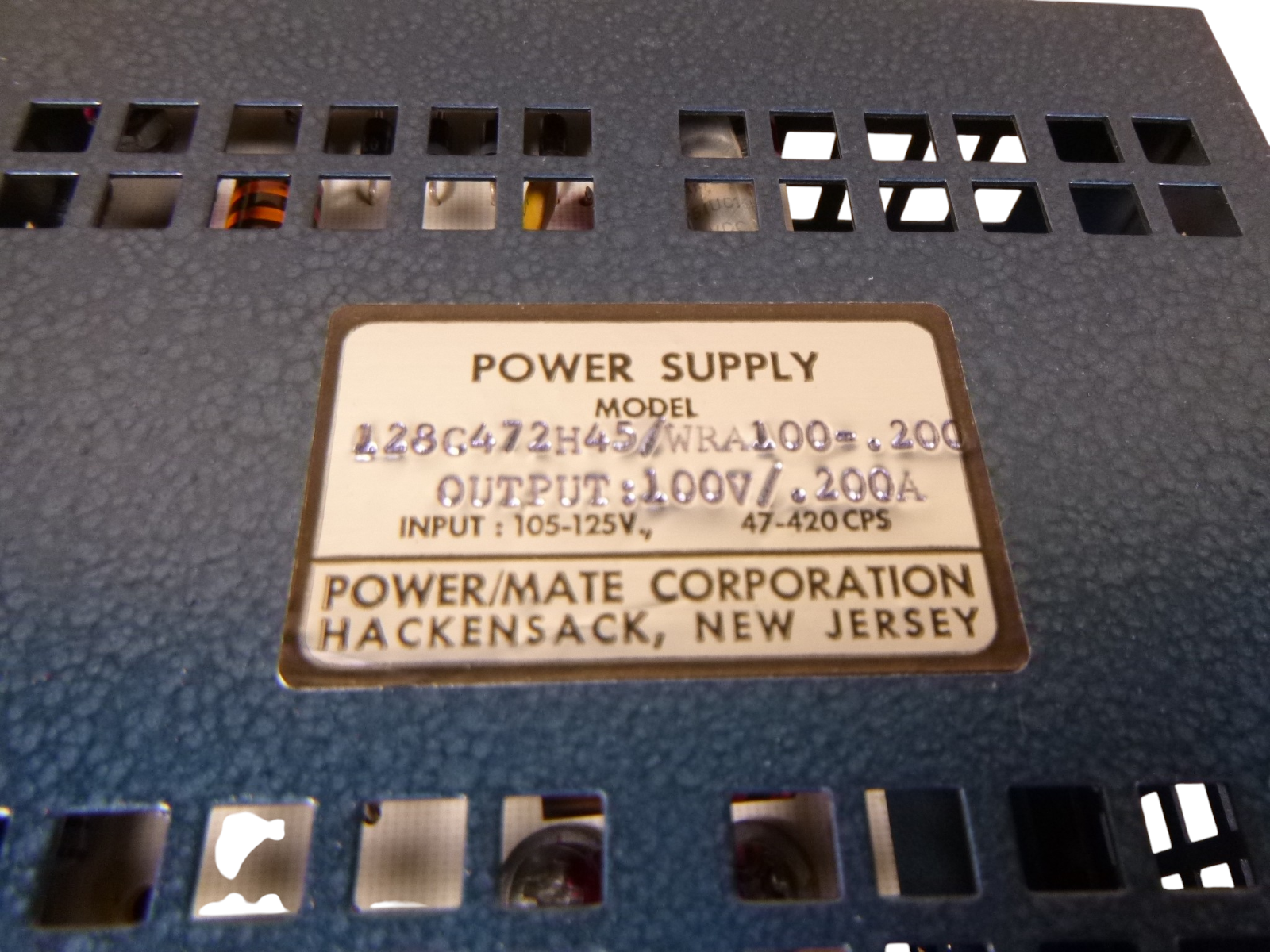 128C472H45 Power/Mate Power Supply WRA100-200 , 6130-00-265-0599