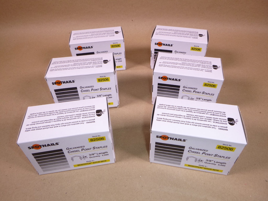 STCR5019 Spot Nails 82506 7/16" Crown Staples, 3/8" Long, 30,000 Pcs | Industrial MRO Tools and Replacement Industrial Equipment Components