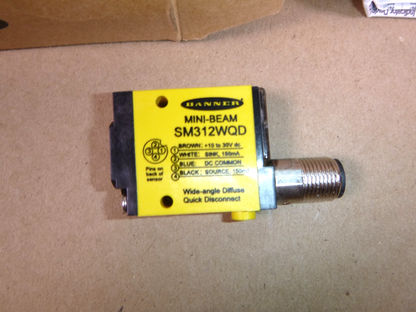 Banner SM312WQD, 26892 Photoelectric Sensor, Divergent Diffuse, 130mm, 30VD | Electrical MRO Replacement Parts &amp; Components and Commercial Electrical Supplies Company