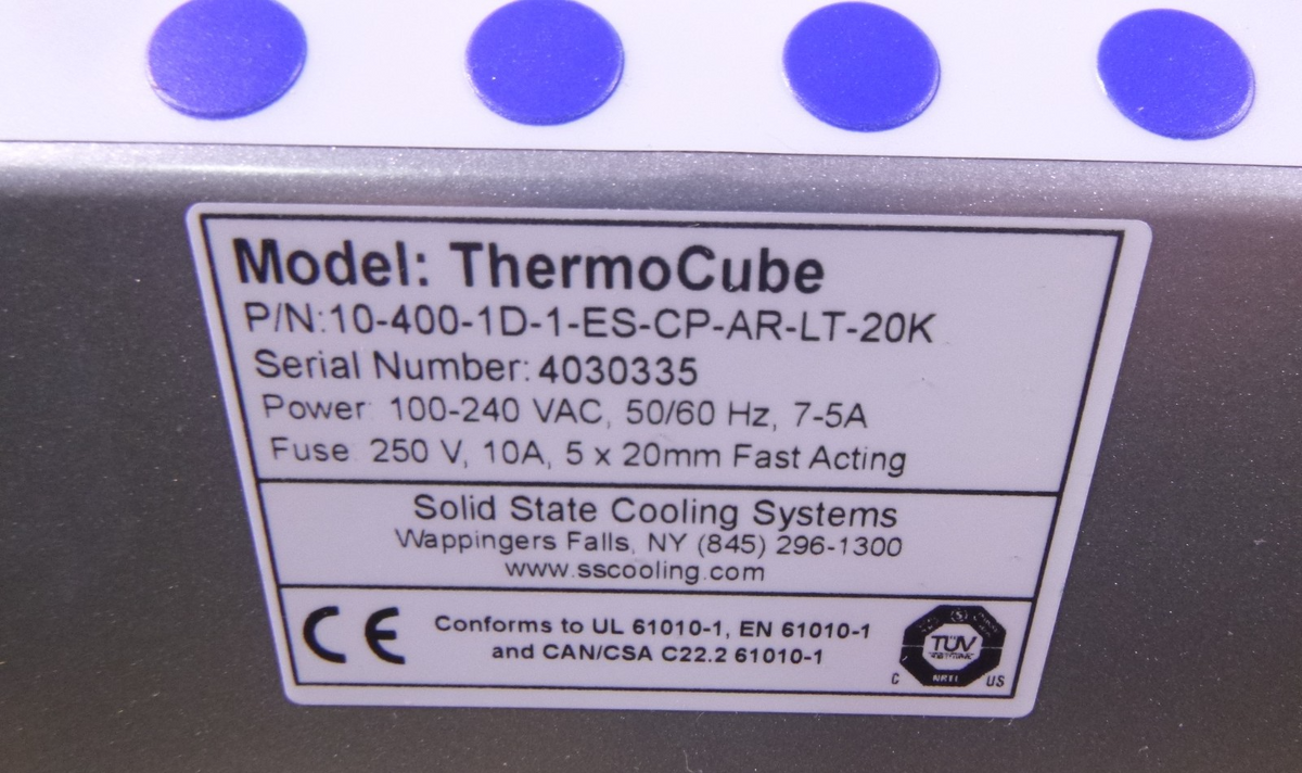 ThermoCube Solid State Chiller - P/N: 10-400-1D-1-ES-CP-AR-LT-20K - NEW