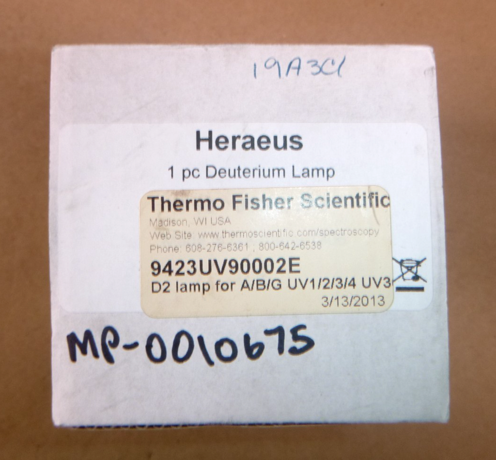 9423UV90002E Thermo Scientific Deuterium D2 Lamp A/B/G - UV1/2/3/4 - UV3 | Electrical MRO Replacement Parts & Components and Commercial Electrical Supplies Company