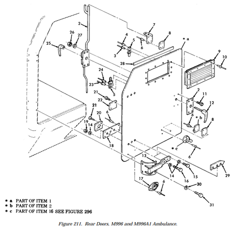 HMMWV M996 M996A1 Rear Door Latch Assembly 12341710-1 5597578 , 5342-01-266-5689 | Genuine HMMWV Replacement Parts and Military Surplus Humvee Parts & Accessories