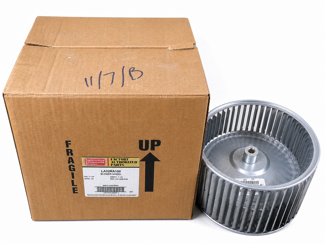 Carrier OEM LA22RA100 Blower Wheel, 11 1/8" x 7 1/8", 1/2" Bore Genuine