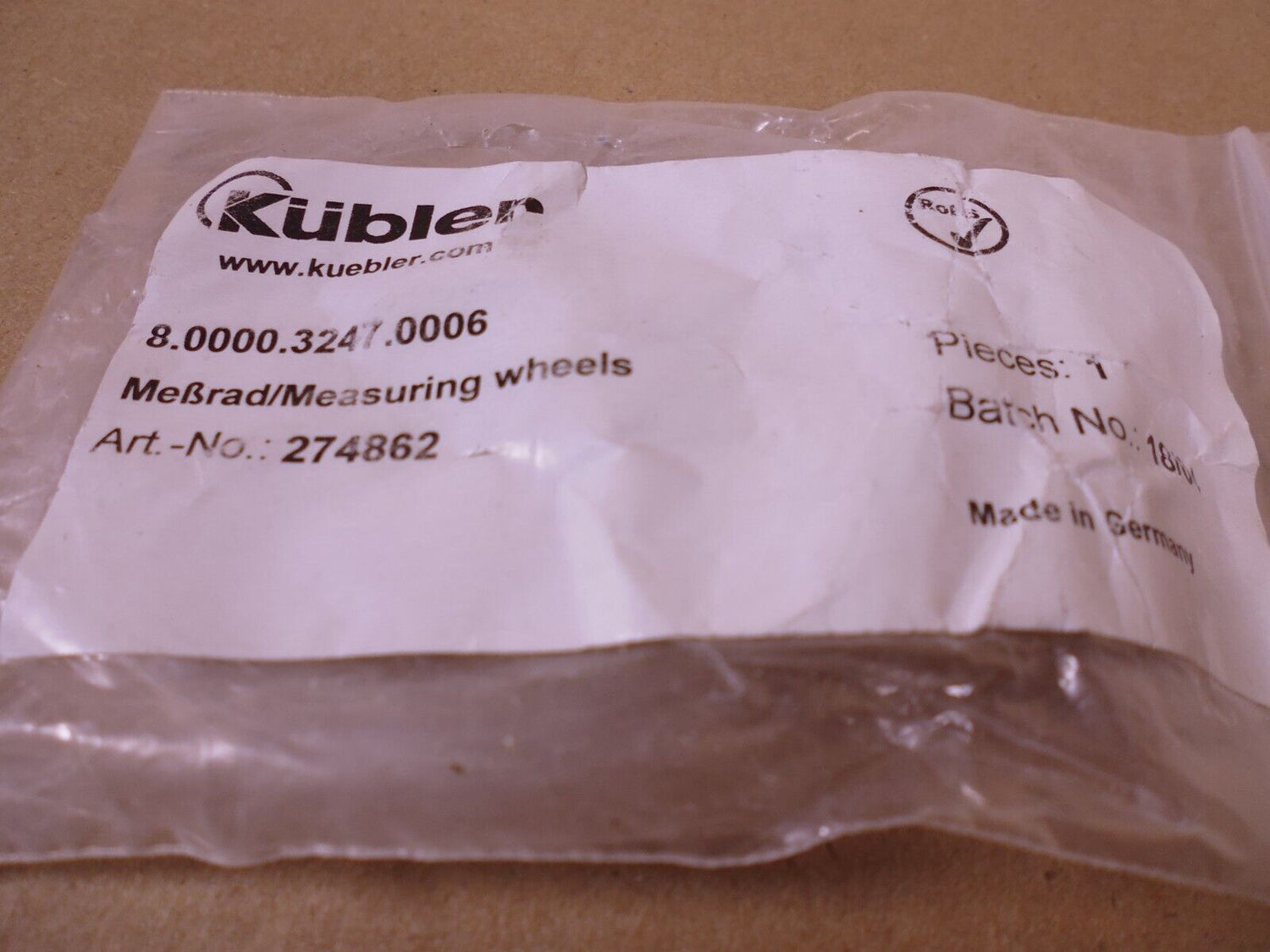 Kubler 8.0000.3247.0006 Measuring Wheel For Encoder 274862 | Industrial Replacement Nuts &amp; Bolts Distributor and Machinery Screws &amp; Fasteners Supply