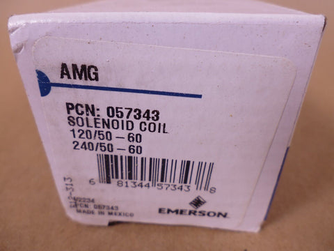 NEW EMERSON AMG Dual Voltage Solenoid Coil , 120 / 240V , PART# 057343