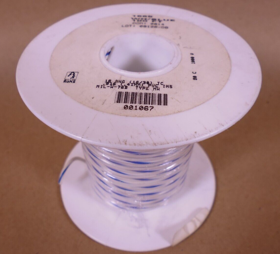 Alpha Wire 1555 WH/Blue 100Ft. 18 AWG (16/30) Wire Blue White | Electrical MRO Replacement Parts &amp; Components and Commercial Electrical Supplies Company