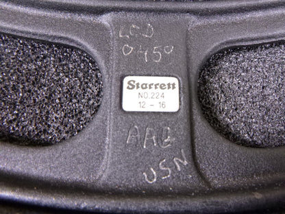 Starrett NO. 224 12-16" Anvil Outside Micrometer Set in Wood Case