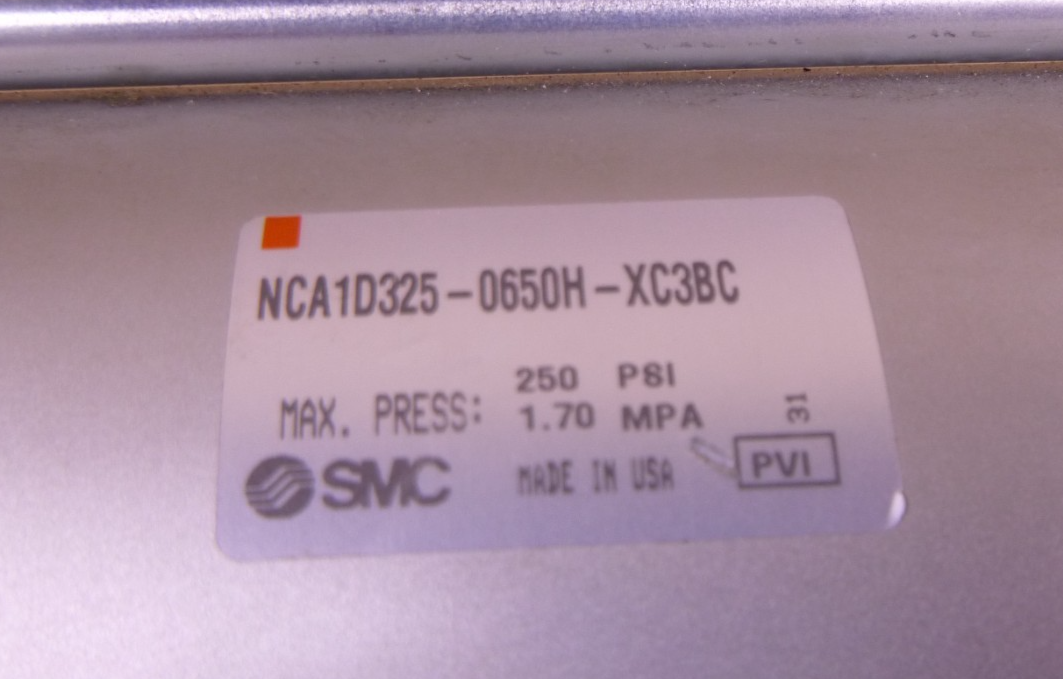 SMC NCA1D325-0650H-XC3BC Double Acting Pneumatic Cylinder Single Rod 250PSI | Industrial MRO Replacement Parts, Manufacturing Machine Parts &amp; Components, Heavy Equipment Parts Supplier