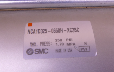 SMC NCA1D325-0650H-XC3BC Double Acting Pneumatic Cylinder Single Rod 250PSI