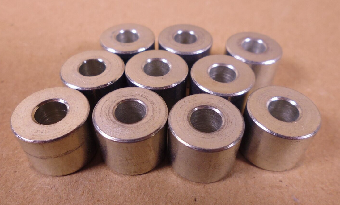 (10 Pack) 1/4" ID x 5/8" OD x 1/2" Long Steel Standoff Spacer Spacers Bushings | Industrial Replacement Nuts &amp; Bolts Distributor and Machinery Screws &amp; Fasteners Supply