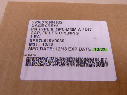 10882098 2.5" UNS Thread Dia. Brass Military Filler Cap , 2930-01-090-4932