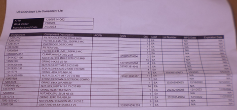 JLTV M1279 A1 12608914-002 Preventative Maintenance Service Kit 4910-01-677-5565 | Replacement Truck Parts, Trailer Accessories, Automobile Supplies, Car Parts & Accessories