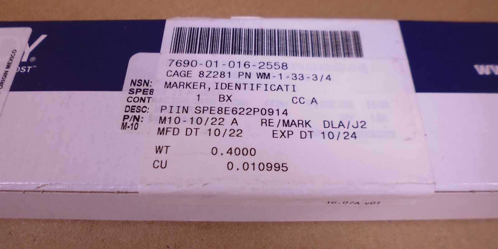 25x Brady WM-1-33-SC-PK Consecutive Numbers Vinyl Cloth Wire Marker Card 1 To 33 | Industrial MRO Replacement Parts, Manufacturing Machine Parts &amp; Components, Heavy Equipment Parts Supplier