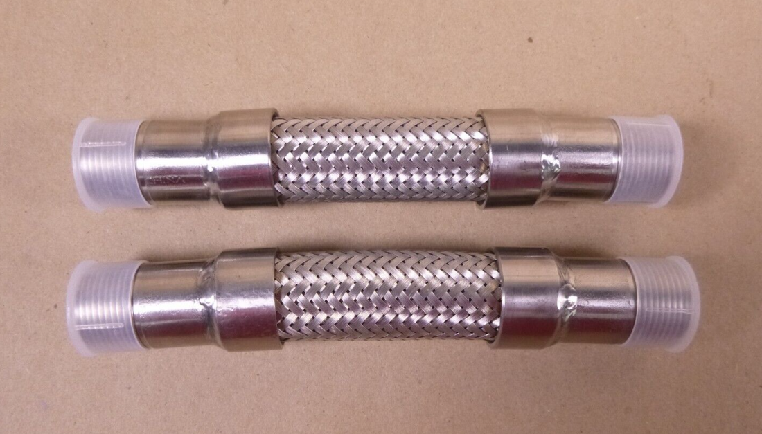 (Lot of 2) 3/4" MNPT x 6" Long Stainless Steel Flexible Pipe Extension | Industrial MRO Replacement Parts, Manufacturing Machine Parts &amp; Components, Heavy Equipment Parts Supplier