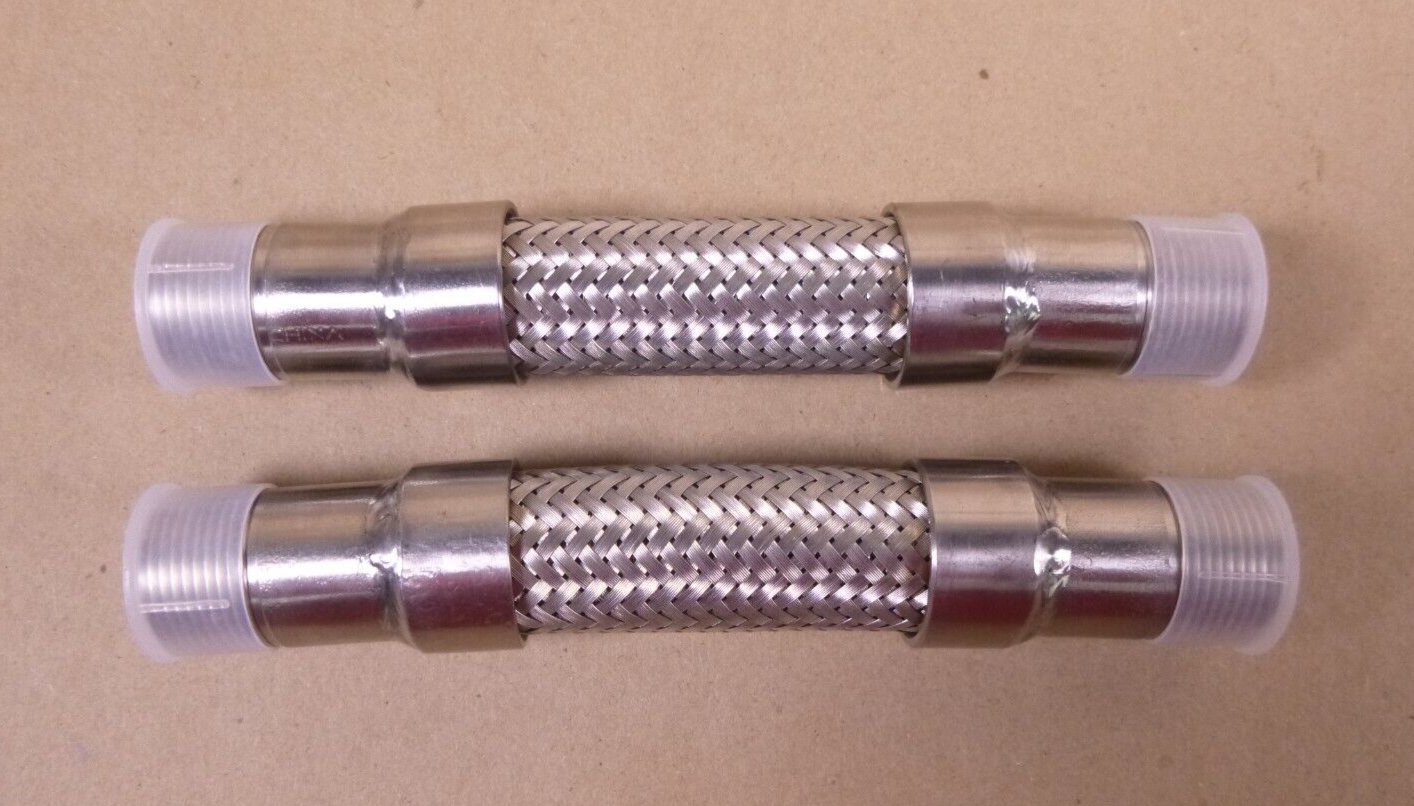 (Lot of 2) 3/4" MNPT x 6" Long Stainless Steel Flexible Pipe Extension | Industrial MRO Replacement Parts, Manufacturing Machine Parts &amp; Components, Heavy Equipment Parts Supplier