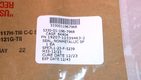 12339463-2 USGI M998 Humvee Front Door Seal RH, X-Door 5330-01-196-7968 | Genuine HMMWV Replacement Parts and Military Surplus Humvee Parts & Accessories