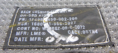OH-58 KIOWA HELICOPTER SEAT BACK CUSHION 3450-002-200 , 1680-01-566-3027 | Replacement Truck Parts, Trailer Accessories, Automobile Supplies, Car Parts &amp; Accessories