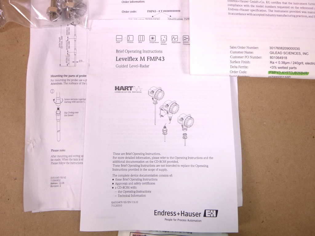 Endress + Hauser Levelflex M FMP43 Guided Radar Level Transmitter - Hygienic App | Electrical MRO Replacement Parts & Components and Commercial Electrical Supplies Company