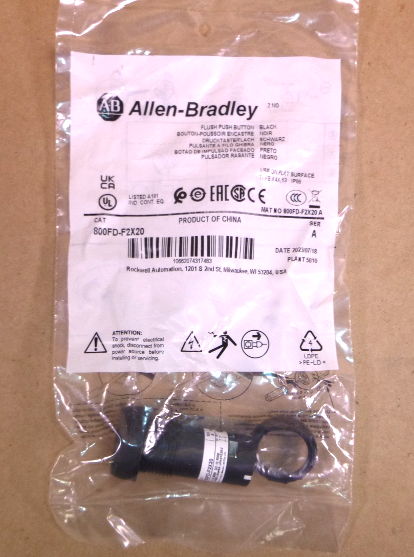 800FD-F2X20 Allen Bradley 22mm Momentary Push Button, No Power Module, Lamp Type | Electrical MRO Replacement Parts &amp; Components and Commercial Electrical Supplies Company