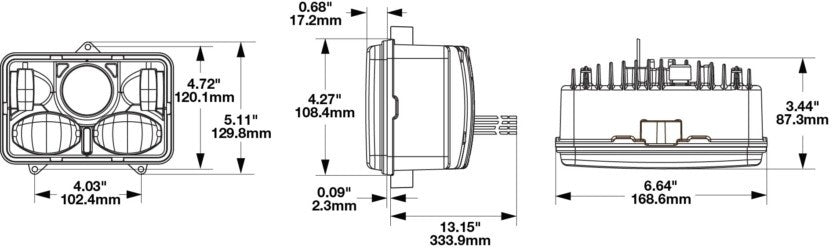 JW Speaker 8820 Military LED Headlights 12-24 Volt High &amp; Low Beam 3 Pt. Mount | Replacement Truck Parts, Trailer Accessories, Automobile Supplies, Car Parts &amp; Accessories