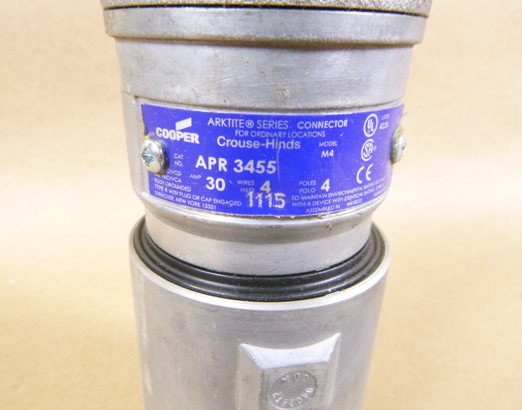 CROUSE HINDS APR3455, 30 AMP 4W 4P ARKTITE CABLE CONNECT RECEPTACLE | Electrical MRO Replacement Parts & Components and Commercial Electrical Supplies Company