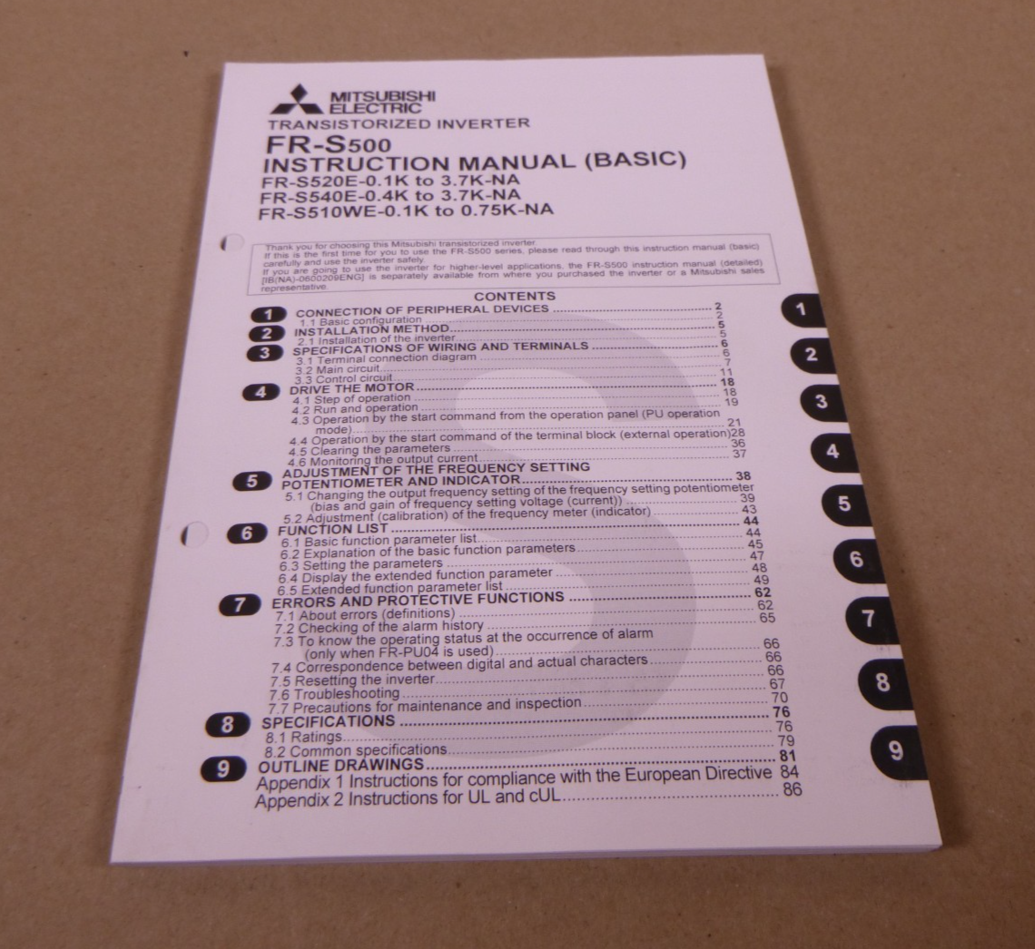 Mitsubishi FR-S540E-0.75K-NA Inverter 3-Phase 1HP AC Drive 380-480VAC | Electrical MRO Replacement Parts &amp; Components and Commercial Electrical Supplies Company