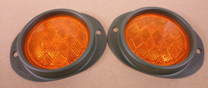 (Pair) Arrowlite 3" Amber Metal Reflectors USGI Military