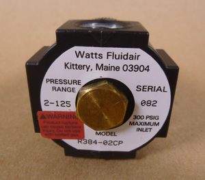 Watts Fluid Air R384-02CP, 1/4" Miniature Air Regulator 2-125 Pressure Range