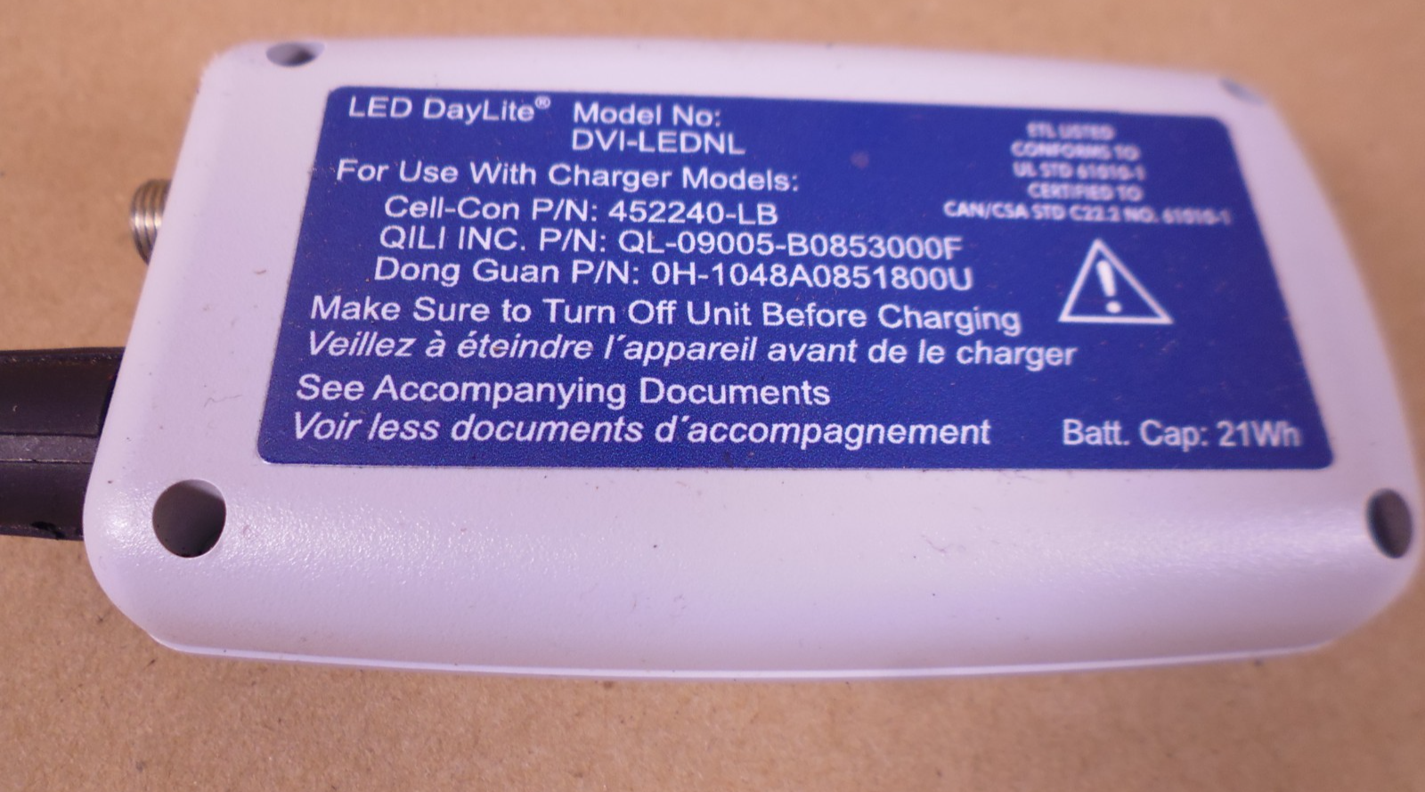(UNTESTED) Vision LED Daylite DVI-LEDNL Battery Pack - AS-IS May Need Battery | Industrial MRO Replacement Parts, Manufacturing Machine Parts &amp; Components, Heavy Equipment Parts Supplier