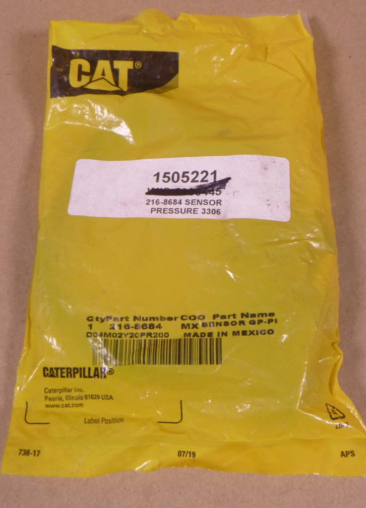 Genuine 216-8684 OEM CAT Caterpillar 844kPa Pressure Sensor 3406C 3306 3304 3406 | Industrial Tractor Parts Supplier and Surplus Tractor Parts & Accessories