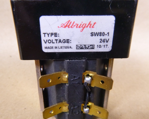 Albright SW80-1 Single-acting Solenoid Contactor 24V Intermittent, 100 Amp