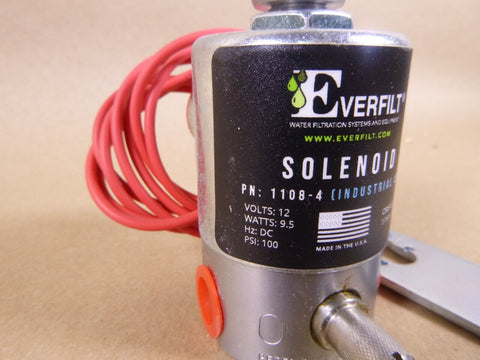 Everfilt 1108-4 Solenoid, 12 Vdc, 9.5 Watt, 100 Psi W/ Wrench