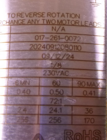 Bison Ametek 017-261-0072 Stainless Steel AC Gearmotor 72:1 1/8HP 3PH SaniMotor | Industrial Electric Motors, Pumps & Parts
