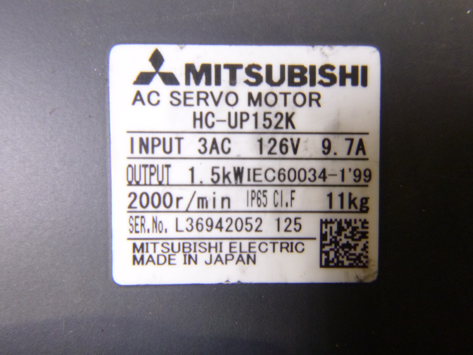 HC-UP152K Mitsubishi Brushless AC Servo Motor HCUP152K New | Industrial Electric Motors, Pumps &amp; Parts