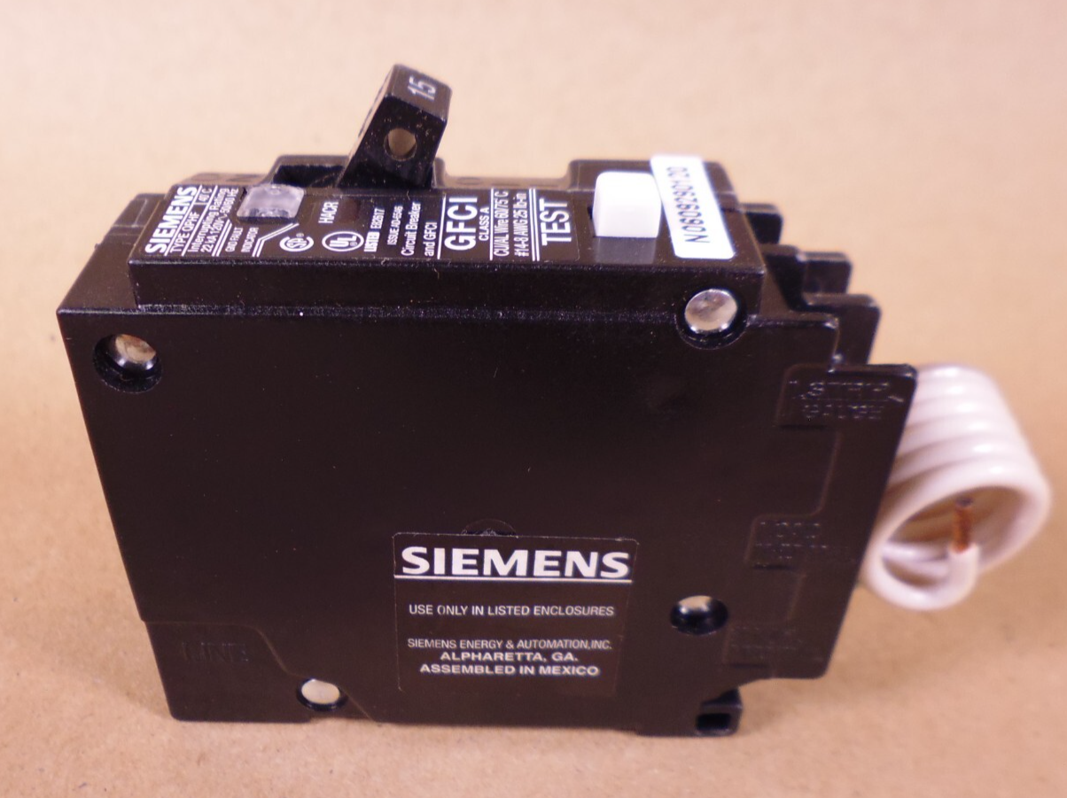 Siemens QF115H Ground Fault Circuit Breaker, 1 Pole - 15 Amp - GFCI - Type QPHF | Electrical MRO Replacement Parts &amp; Components and Commercial Electrical Supplies Company