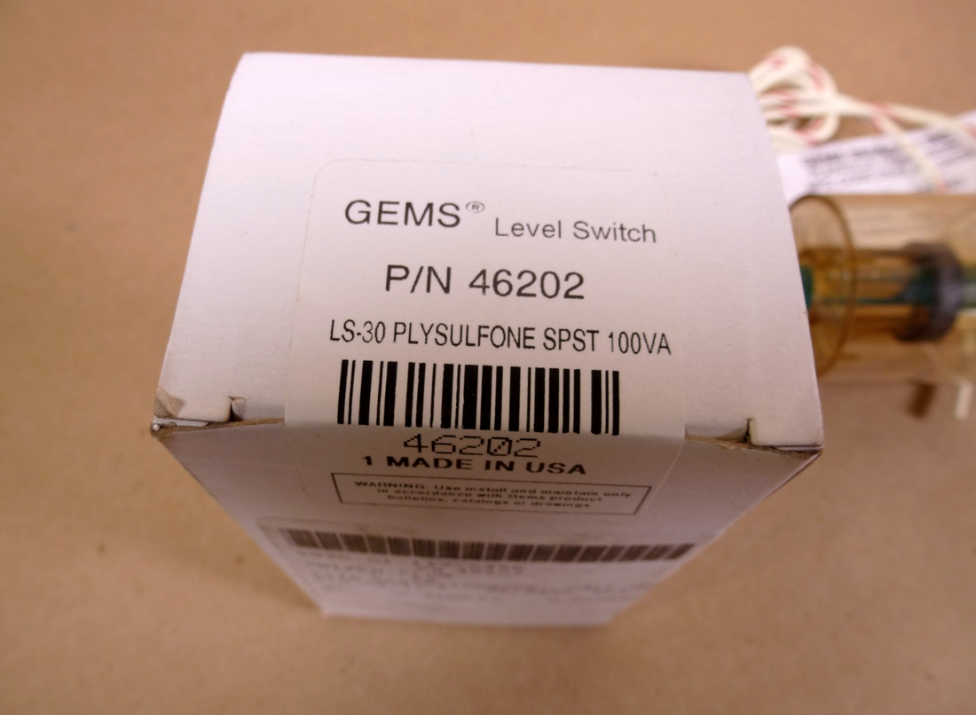 Gems Sensors 46202 LEVEL SWITCH, LS-30, 1/4"NPT, 24"LEADS, SPST, 100 VA, 50 PSI | Electrical MRO Replacement Parts &amp; Components and Commercial Electrical Supplies Company