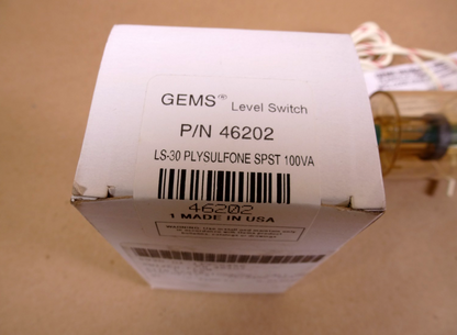Gems Sensors 46202 LEVEL SWITCH, LS-30, 1/4"NPT, 24"LEADS, SPST, 100 VA, 50 PSI | Electrical MRO Replacement Parts &amp; Components and Commercial Electrical Supplies Company