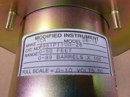 4981P1100-26 YCA DB-16 Scale Meter 0-50 Feet, 0-89 Barels x 100 6625-01-302-0757