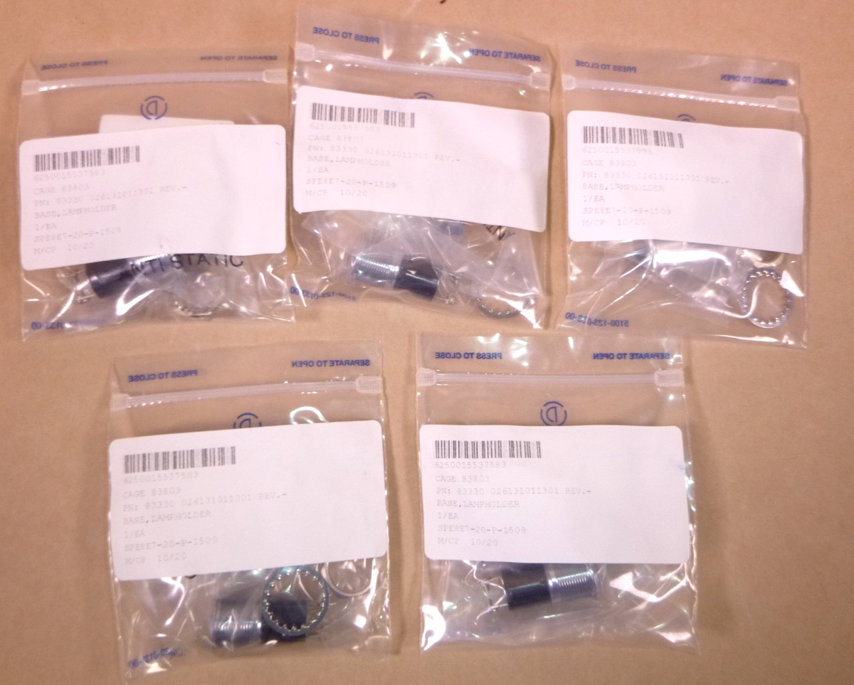 Dialight Lamp Holder 026-1310-11301, T3 1/4 Bayonet Base 026131011301 (5 Pcs)