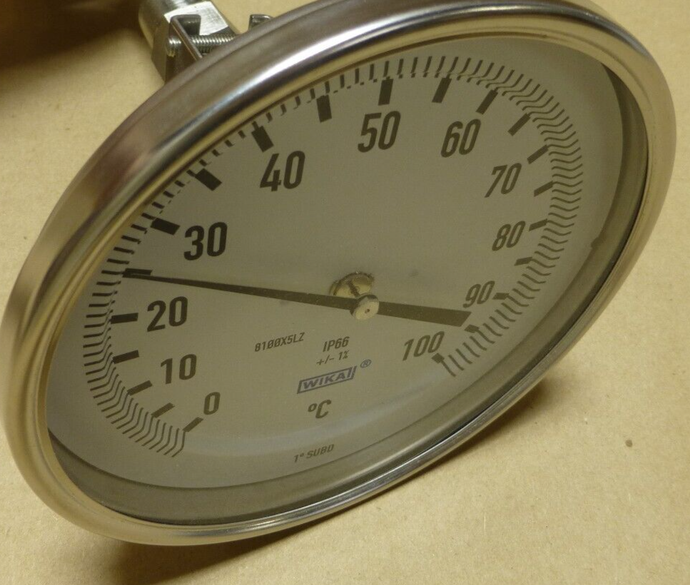 Wika 52060D105G4 Adjustable Angle 5 In Dial Bimetal Thermometer , 6 " L , 100° C | Industrial MRO Replacement Parts, Manufacturing Machine Parts &amp; Components, Heavy Equipment Parts Supplier