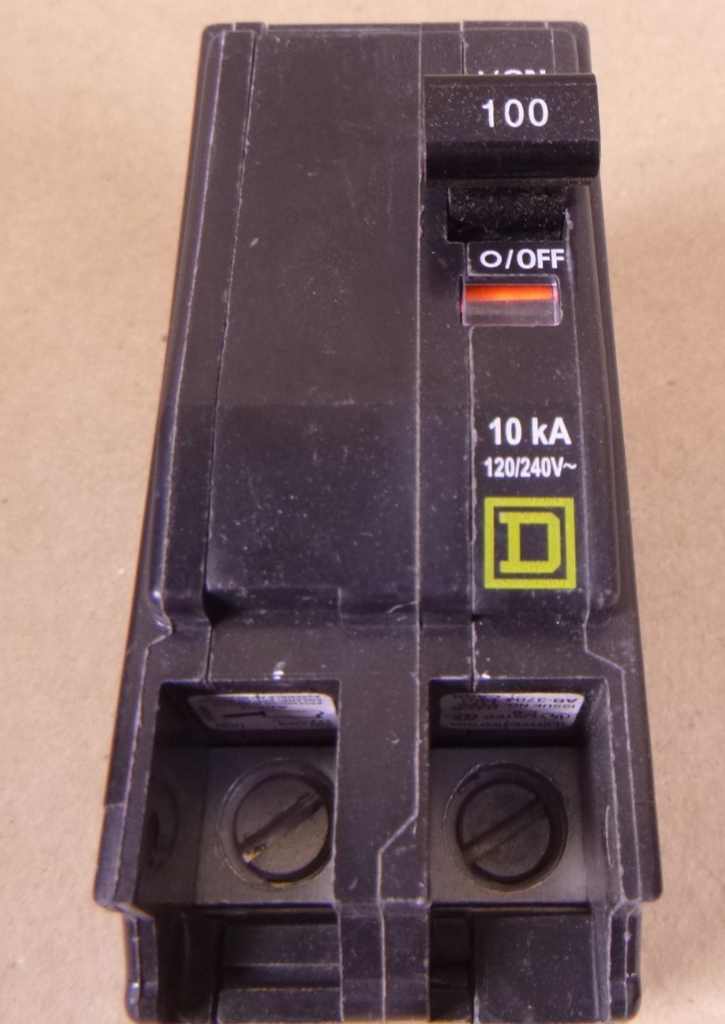 Square D QO2100 2 POLE 120/240V 100A Circuit Breaker 50/60Hz Plug-On